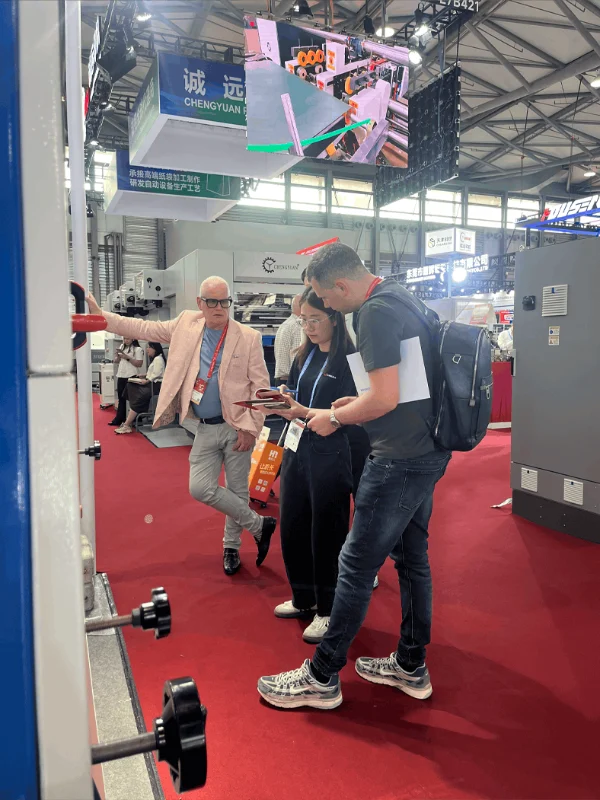 Customer exploring Automatic Case Maker at All in Print Shanghai